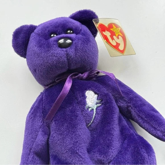 TY Beanie Baby Original Princess Diana 1997 TY Inc Oakbrook IL Purple Bear - Picture 2 of 8